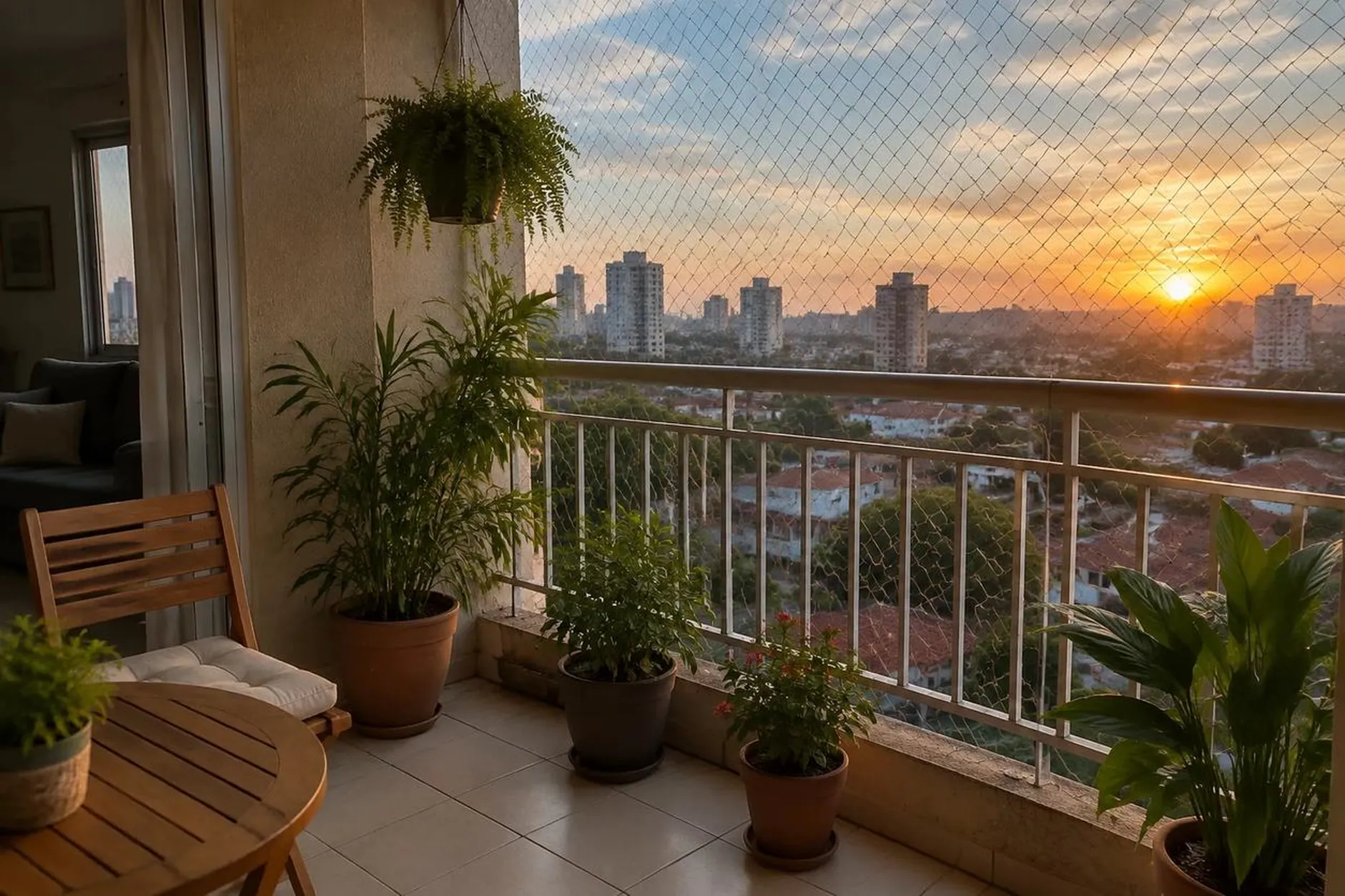 Mesa com planta de apartamento, chaves e calculadora durante uma avaliação